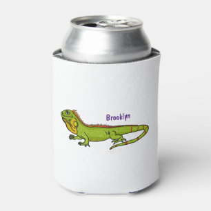Happy Green iguana Cartoon Illustration Dosenkühler