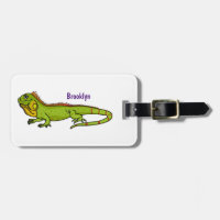 Happy Green iguana Cartoon Illustration