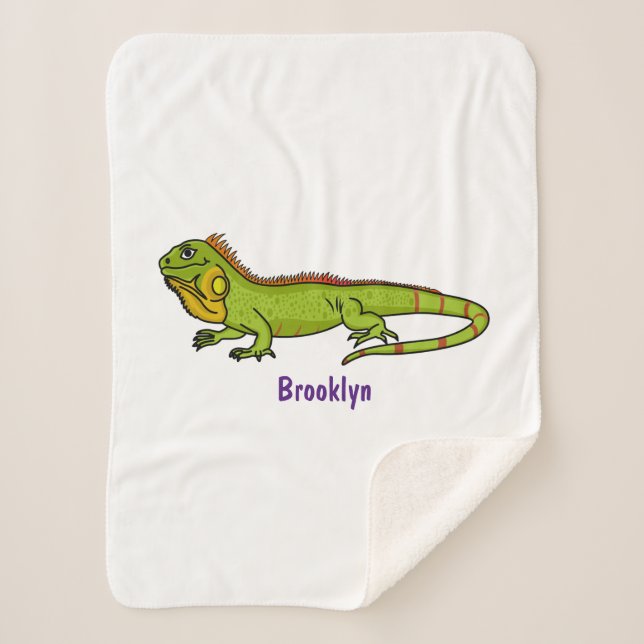 Happy Green iguana Cartoon Illustration Sherpadecke (Vorderseite)
