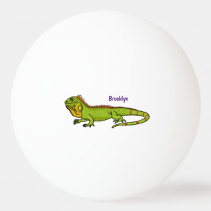 Happy Green iguana Cartoon Illustration Tischtennisball