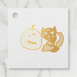 Happy Green Jack o Lantern Black Cat Geschenkanhänger