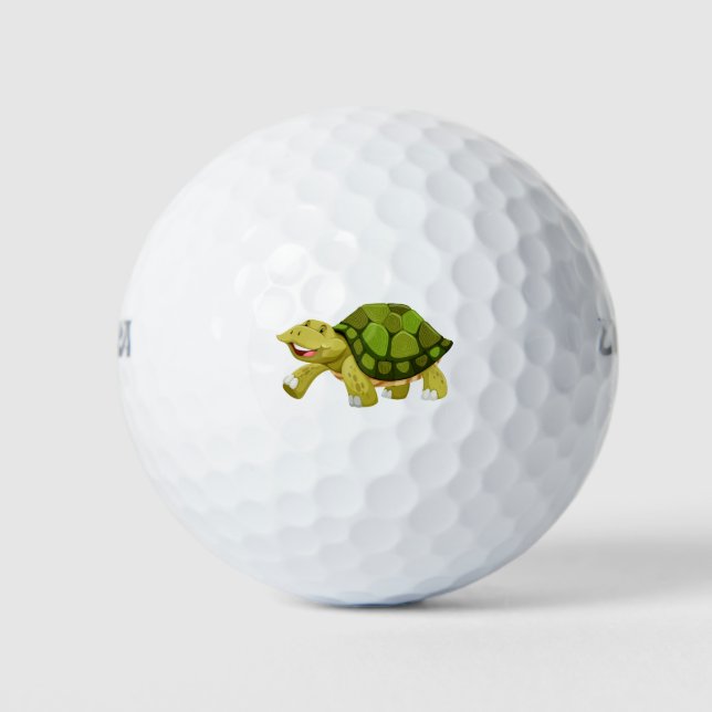 Happy Green Schildkröte Golfball (Vorderseite)