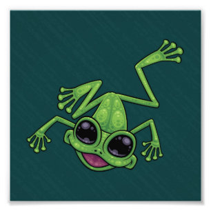 Happy Green Tree Frog Fotodruck