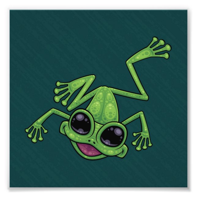 Happy Green Tree Frog Fotodruck (Vorne)