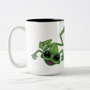 Happy Green Tree Frog Zweifarbige Tasse
