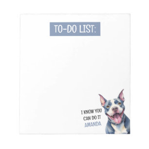 Happy Grey Pit Bull zu tun Liste Notizblock