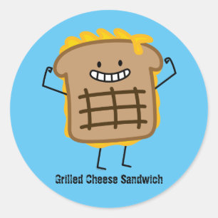 Happy Grilled Cheese Sandwich Runder Aufkleber