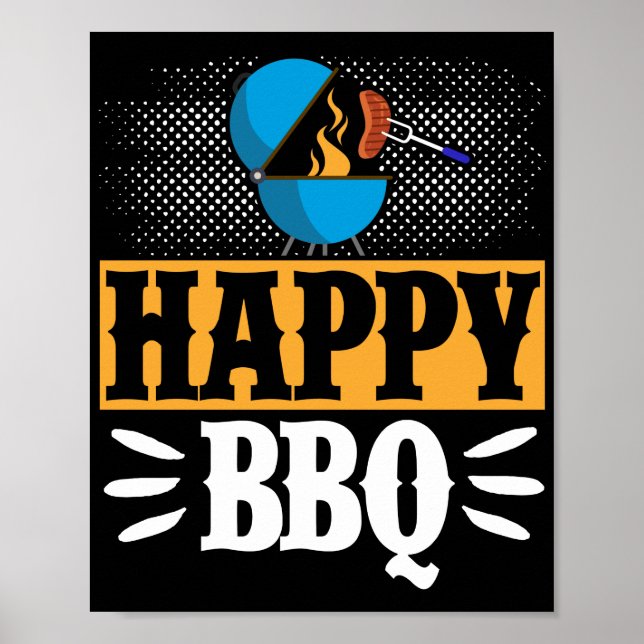 Happy GRILLEN Smoker Grill Grill Grillen Grillen Poster (Vorne)