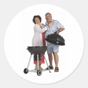 Happy Grilling Runder Aufkleber