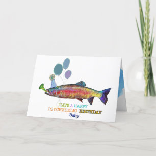 Happy Groovy Birthday Card Fish Dankeskarte
