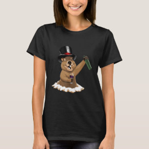 Happy Ground Hog Day Wein Flasche Lover Hat T-Shirt