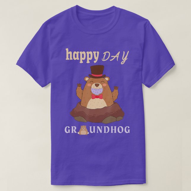 Happy Groundhog Day 2021 Gesichtsmaske Funny Gesch T-Shirt (Design vorne)