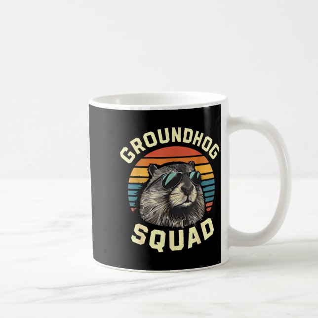 Happy Groundhog Day 2026 Funny Groundhog Squad  Kaffeetasse (Rechts)