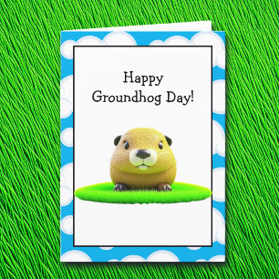 Happy Groundhog Day   2. Februar Karte