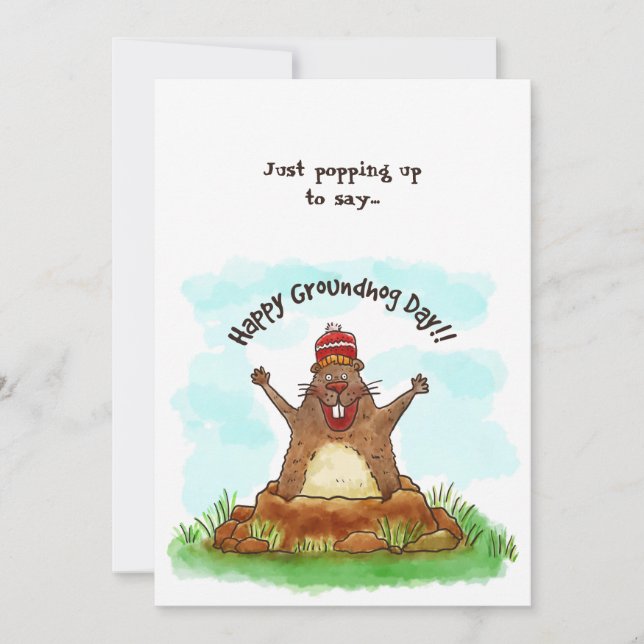 Happy Groundhog Day Card Karte (Vorderseite)