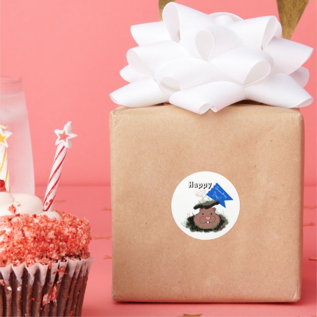 Happy Groundhog Day Celebration Runder Aufkleber (Party)