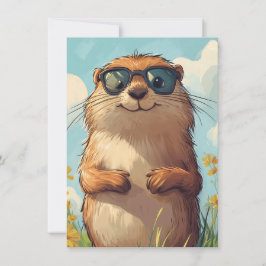 Happy Groundhog Day Cute Colorful Woodchuck Feiertagskarte