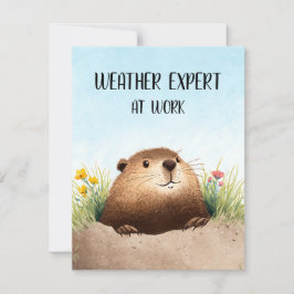 Happy Groundhog Day Cute Colorful Woodchuck Feiertagskarte
