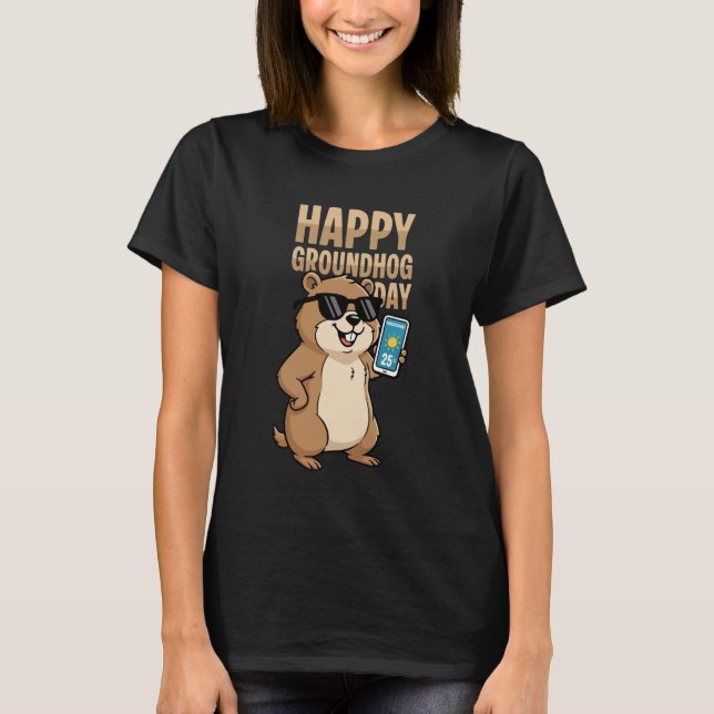 Happy Groundhog Day Cute Woodchuck Groundhog Holid T-Shirt (Vorderseite)