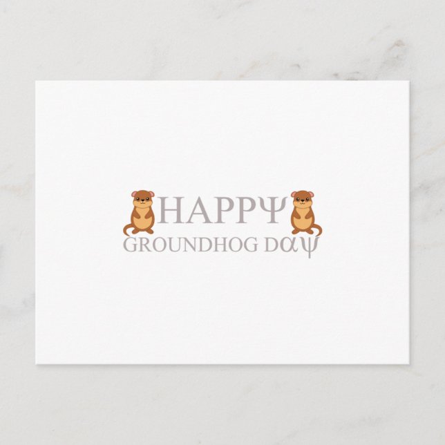 Happy Groundhog Day Feiertagspostkarte (Vorderseite)