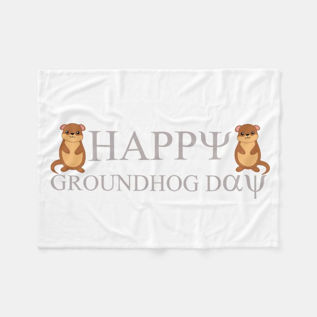 Happy Groundhog Day Fleecedecke (Vorderseite (Horizontal))