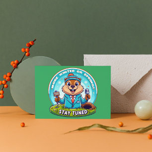 Happy Groundhog Day : Frühjahr- oder Winterbericht Postkarte