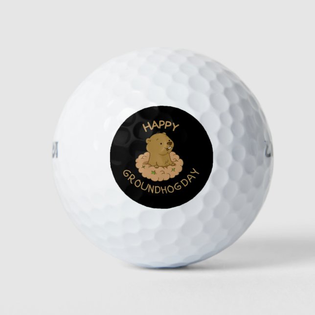 Happy Groundhog Day Golfball (Vorderseite)