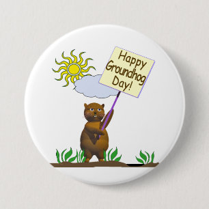 Happy Groundhog Day Groundhog Button
