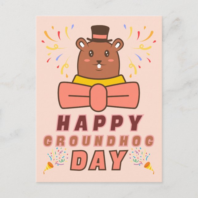 Happy Groundhog Day - Groundhog Day Celebration Postkarte (Vorderseite)