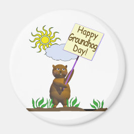 Happy Groundhog Day Groundhog Magnet