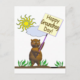 Happy Groundhog Day Groundhog Postkarte