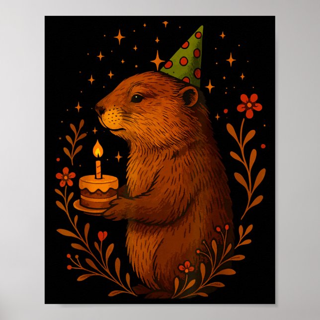 Happy Groundhog Day Holiday Funny Groundhound Birt Poster (Vorne)