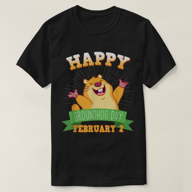 Happy Groundhog Day Long Sleeve Shirt 2. Februar (Design vorne)