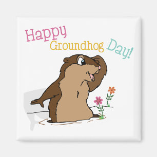 Happy Groundhog Day Magnet