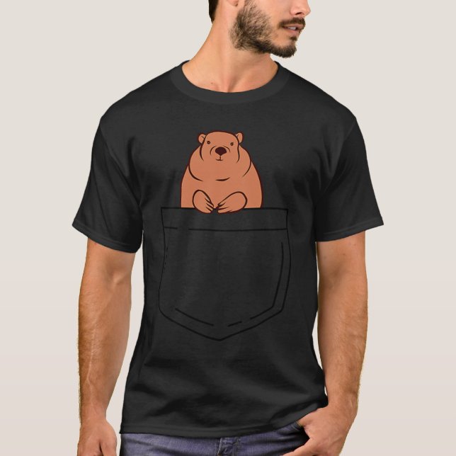 Happy Groundhog Day Pocket Groundhog T-Shirt (Vorderseite)