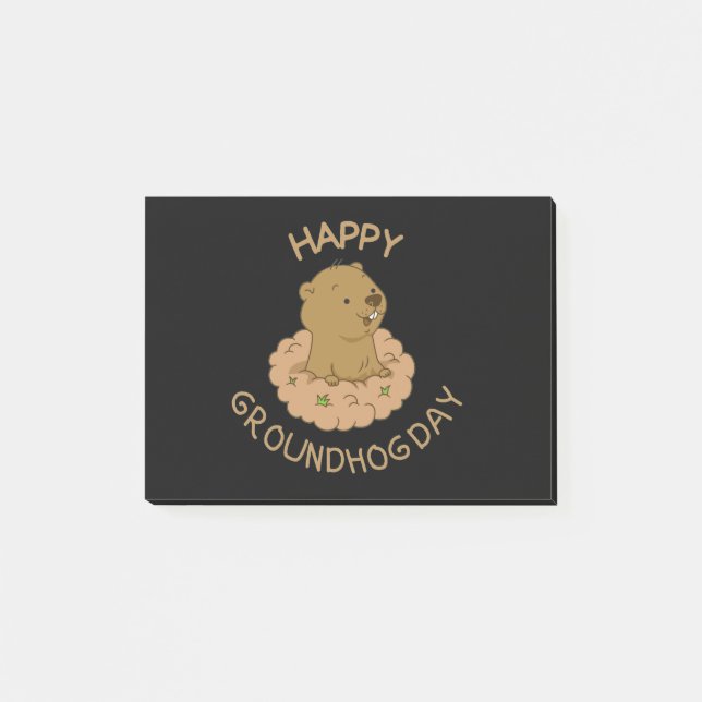 Happy Groundhog Day Post-it Klebezettel (Vorderseite)