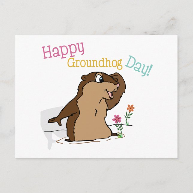 Happy Groundhog Day Postkarte (Vorderseite)