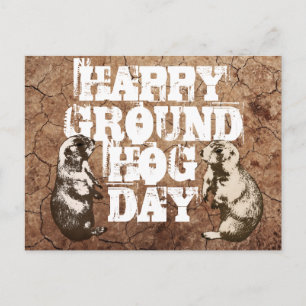 HAPPY GROUNDHOG DAY POSTKARTE