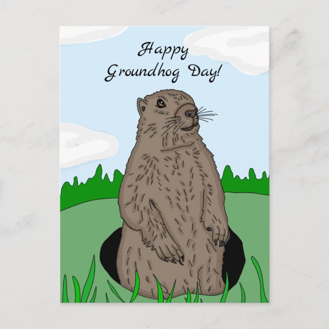 Happy Groundhog Day Postkarte (Vorderseite)