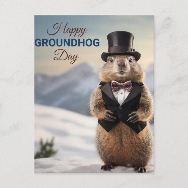 Happy Groundhog Day Postkarte (Vorderseite)