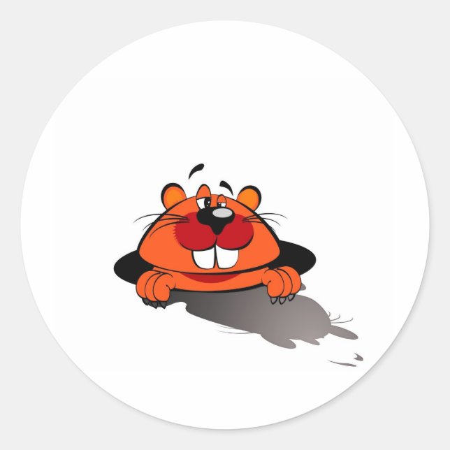Happy Groundhog Day Runder Aufkleber (Vorderseite)