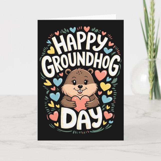 Happy Groundhog Day Shirt Funny Groundhog Day Humo Karte (Vorderseite)