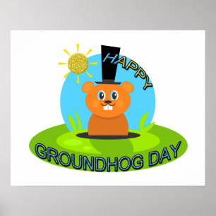 Happy Groundhog Day Sunshine Poster