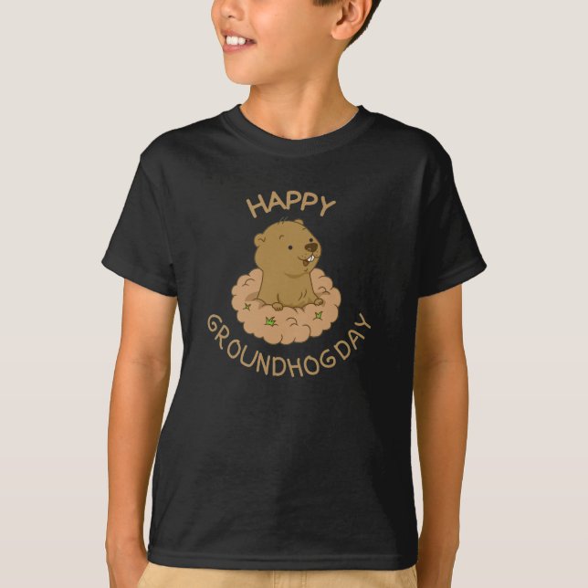 Happy Groundhog Day T-Shirt (Vorderseite)