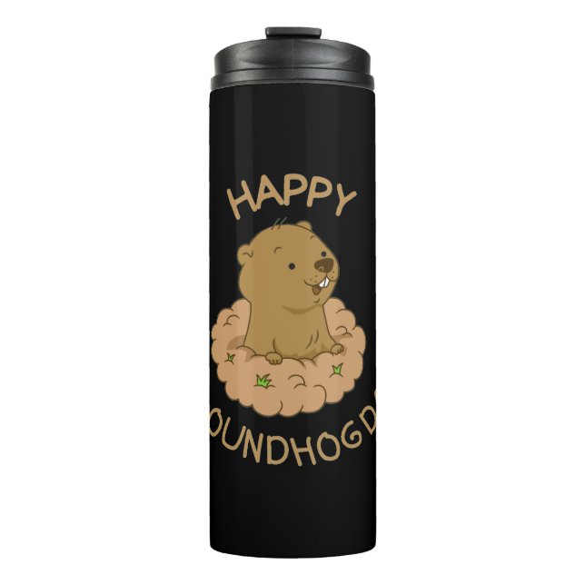 Happy Groundhog Day Thermosbecher (Vorderseite)