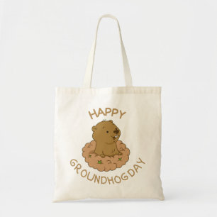 Happy Groundhog Day Tragetasche