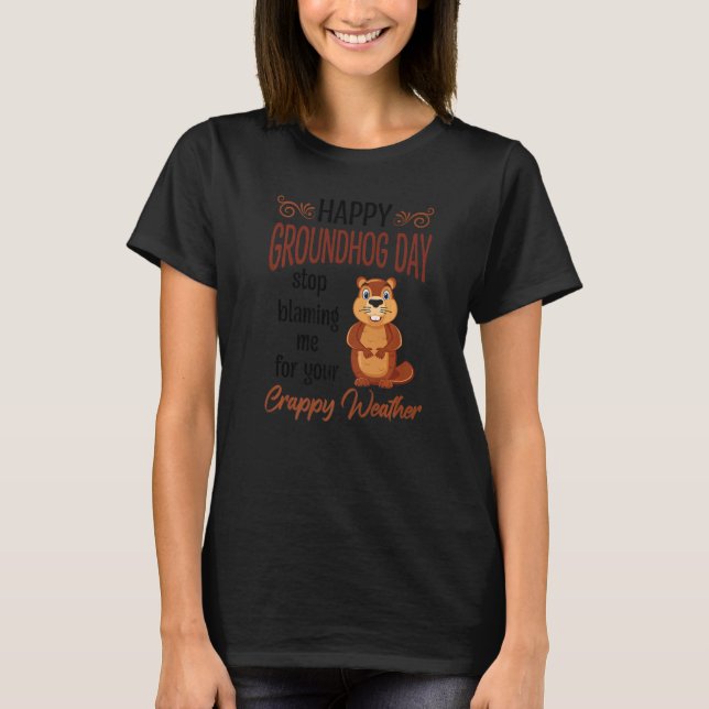 Happy Groundhog Day Woodchuck T-Shirt (Vorderseite)