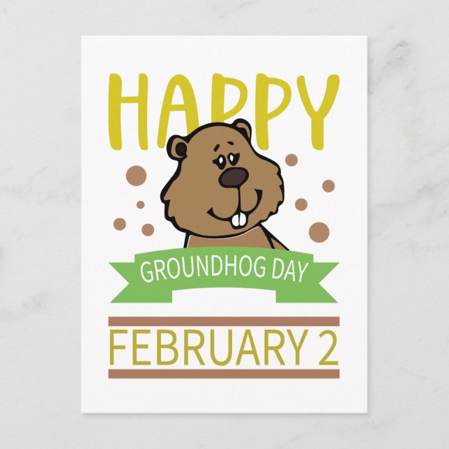 Happy Groundhog's Day 2. Februar Postkarte (Vorderseite)