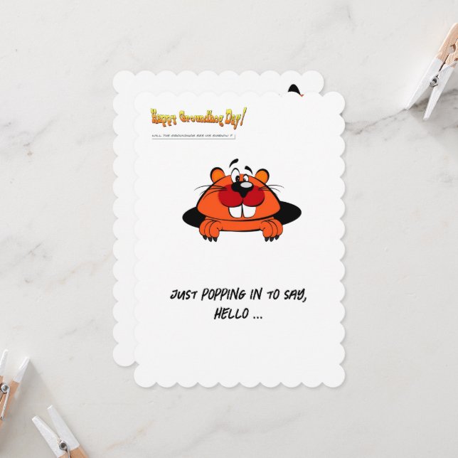 Happy Groundhog's Day Postcard Einladung (Vorderseite/Rückseite Beispiel)