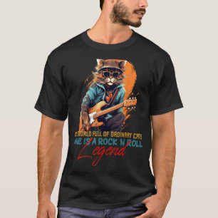 Happy Guitar Cat mit Sonnenbrille für Rock'n Roll T-Shirt